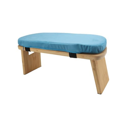 Meditation Bench, Folding Kneeling Meditation Stool, Removable Cushion Stool with Magnetic Locking Hinges, Ideal for Indoor & Outdoor Yoga & Prayer (Blue) - color: Blue