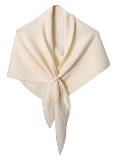 Triangle Shawl Wraps for Women Soft Knitted Pashmina Shawls Wraps for Evening Dresses - color: Cream