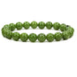 Keleny Gem Semi Precious Gemstones 8mm Round Beads Crystal Stretch Bracelets 7 Inch Unisex - color: Green A Grade Canadian Nephrite Jade