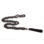 KIKILA Mala Beads 108 Natural Stone GemStones Japamala Yoga Meditation Hand Knotted Beaded Tassel Necklace for Women Men - style: Black Agate