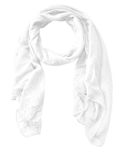 Women's Cotton Scarves Lady Light Soft Fashion Solid Scarf Wrap Shawl - color: White