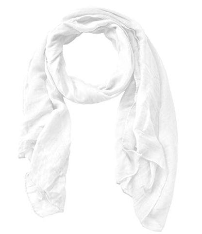 Women's Cotton Scarves Lady Light Soft Fashion Solid Scarf Wrap Shawl - color: White