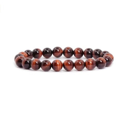 Adabele 1pc Natural Stretch Gemstone Bracelet 8mm (0.31") Bead 7 Inch to 8.5 inch Healing Crystal Energy Quartz Chakra Jewelry Women Unisex Birthday Gift - color: Red Tiger Eye, size: 7 inch