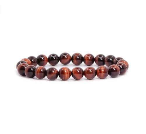 Adabele 1pc Natural Stretch Gemstone Bracelet 8mm (0.31") Bead 7 Inch to 8.5 inch Healing Crystal Energy Quartz Chakra Jewelry Women Unisex Birthday Gift - color: Red Tiger Eye, size: 7.5 inch