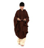 Meditation Buddhist Hooded Cloak Coat Women Men Outfit Oversize Coat - color: Brown, size: Large