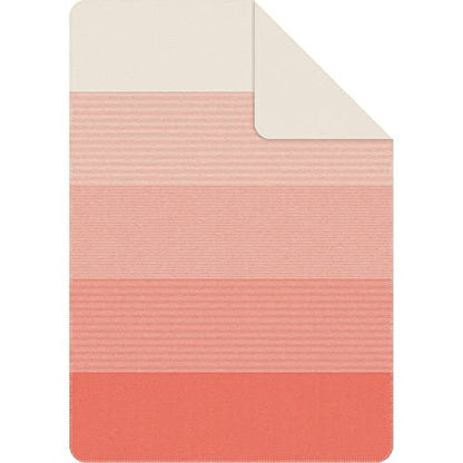 IBENA Salerno 100% Organic Cotton Cuddly Soft Jacquard Woven Ombre Throw Blanket (Salmon) - color: Orange