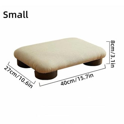 Japanese Tatami Low Stool, Wooden Footstool, Compact Bed Stool, Comfortable Floor Chair for Meditation, Small Bench for Floor Sitting and Low Tables(Small)