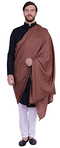 Large Prayer Shawl Pure Wool Wrap India Clothing Gift for Men & Women - color: Brown 10