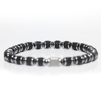 Tigranes Premium Natural Stone Bracelet Collection – Handmade Gemstone Jewelry in Luxury Branded Gift Box - style: Lava Stone