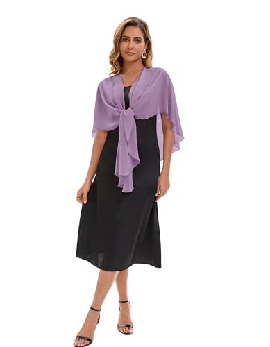 Baoqiya Chiffon Shawl Evening Scarf Shawls and Wraps for Women Wedding Party Bridal Scarves Cover Ups - color: Mauve
