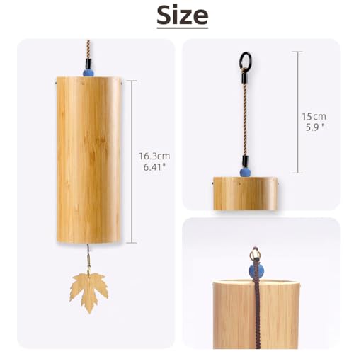 Handmade Wind Chimes Yoga Fine Meditation Musical Instruments Wind Chimes Outdoor Bamboo Wind Chimes Beautiful Sound Decoration Hanger Balcony with Hook Gifts Bianzhong, Bells