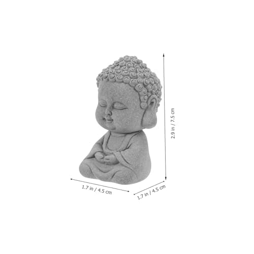 PRETYZOOM Handcrafted Sandstone Buddha Statue Minimalist Decor for Home Garden and Tea Elegant Indoor Desktop Sculpture Peaceful Ambiance Creator