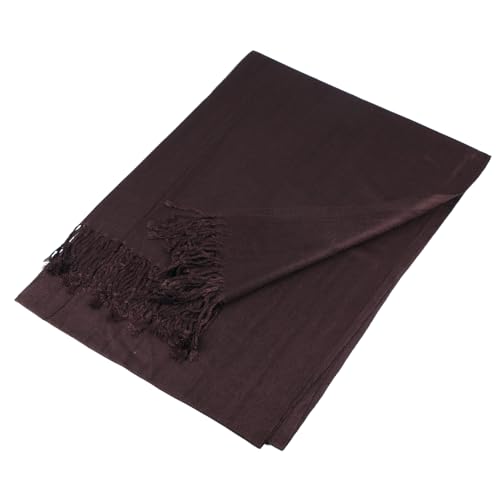 TZ Promise Women Pashmina Shawls and Wraps for Evening Dresses,Soft Large Long Scarf for Wedding,Bride Bridesmaid Gifts - color: Coffee