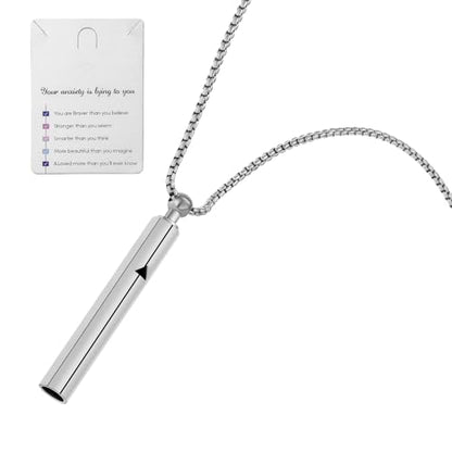 Anxiety Breathe Easy Necklace – Mindfulness Breathing Tool with Stainless Steel Pendant for Natural Calm, Stress Relief