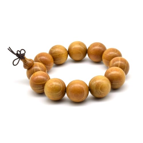 Zen Dear Natural Golden Sandalwood Mexican Bocote Mala Prayer Bead Bracelet Link Wrist Necklace Mala Beads - style: 20mm 12 beads
