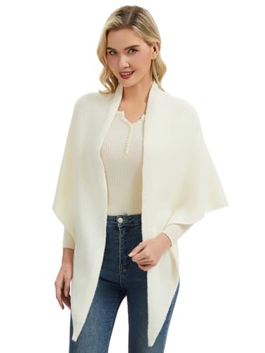 Triangle Shawl Wraps for Women Soft Knitted Pashmina Shawls Wraps for Evening Dresses - color: Cream