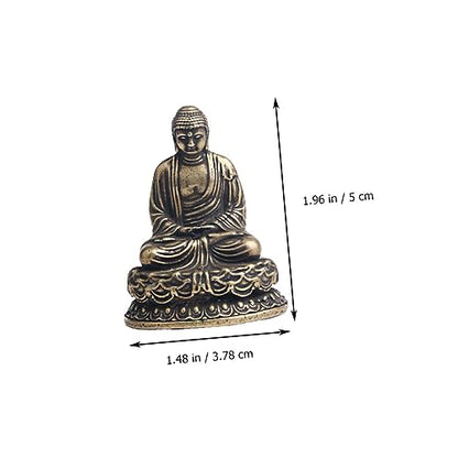 Cabilock Mini Zen Buddha Statue Antique Meditation Ornament for Decor Tranquil Temple Sculpture for Relaxation Zen Aesthetic for Family Friends