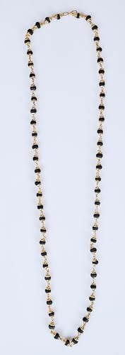 Tulsi Mala in Designer Caps Natural Tulsi Jap Mala - color: Black & Golden