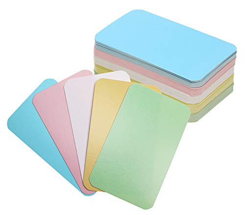 Tupalizy 100PCS Small Blank Paper Message Note Business Cards Double-Sided Mini Greeting Place Name Vocabulary Word Flash Cards Graffiti Scrapbookings DIY Gift Tags Label (5 Colors)