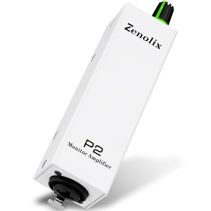 P2 Portable in Ear Monitor Amplifier, Headphone Amp with XLR/TRS Inputs 3.5mm Output, Headphone Amplifier with Durable Belt Clip, Stereo/Mono Switch for Drummers, Guitar, Keyboardists - color: White