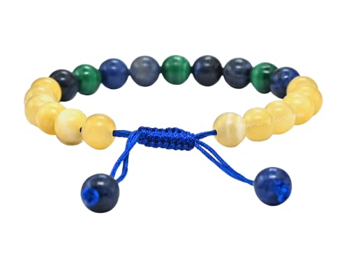 Amazing Gemstone Diabetic Support Bracelet - Yellow Calcite Sodalite Malachite Bracelet Set for Men Women Healing Calming Anxiety Stress Relief Gifts Pulseras Para Hombres Mujer Stocking Stuffers - color: Diabetic Support