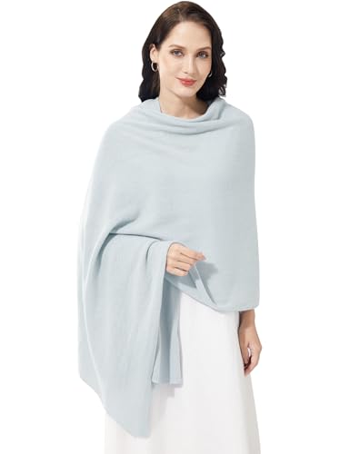 Soft Cashmere Blend Wrap Chic Scarf Stole for Women Wayfarer Travel Extra Large 87"x28" - color: Sky Grey