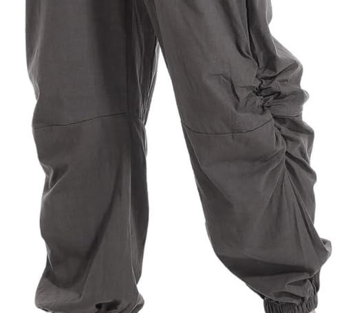 perdontoo Mens Casual Cotton Linen Pant Elastic Waist Drawstring Yoga Jogger Pants - color: Dark Grey, size: XX-Large