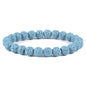Justinstones Gem Semi Precious Gemstone 8mm Round Beads Stretch Bracelet 7 Inch Unisex - color: Dyed Light Blue Lava