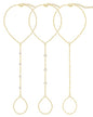 3PCS 14K Gold-Plated Hand Chain Bracelets for Women, Stack Bracelets Set Adjustable, Trendy Dainty Ring Bracelet Hand Chain - color: gold-3-cz