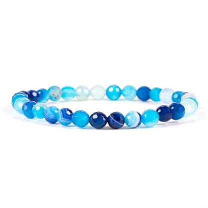 Cherry Tree Collection - Small, Medium, Large Sizes - Gemstone Beaded Bracelets For Women and Men - 6mm Round Beads - color: Blue Ice, size: Large