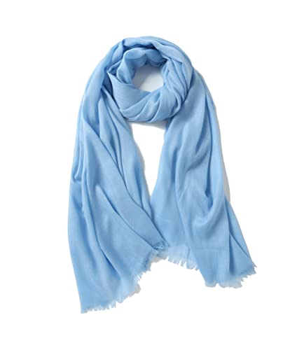 Jeelow Solid Color Scarf Wrap Shawl for Women Men – Soft Lightweight Head Scarf, All Season, Travel Beach Office Daily Wear - color: Blue