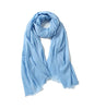 Jeelow Solid Color Scarf Wrap Shawl for Women Men – Soft Lightweight Head Scarf, All Season, Travel Beach Office Daily Wear - color: Blue