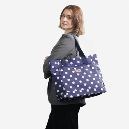 GAENMESN Women's Lightweight Waterproof Tote Bag Durable Designer Handbag with Zipper Travel Commute Everyday Use - color: Dots