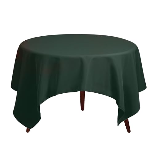 Gee Di Moda Square Tablecloth - 52 x 52 Inch Hunter Green Table Cloth for Small Square or Round Tables - Heavy Duty Washable Fabric - for Buffet Table, Holiday Party, Dinner, Wedding & Baby Shower