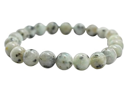 Amazing Gemstone Crystal Bracelet for Women Men's Gifts - Protection Healing Crystal Bracelet - 8mm Gemstone Beaded Stretchable Bracelet Pulseras Para Hombres Mujer Stocking Stuffers Mothers Day Gift (Kiwi Jasper) - color: Kiwi Jasper