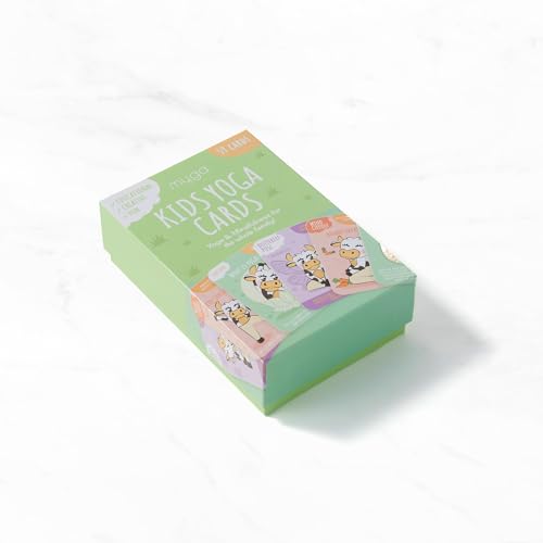 Myga Mindfulness Yoga Cards for Kids, 59 Interactive Yoga Pose Cards with Positive Affirmations, Breathing Exercises, Fun Facts and Activities