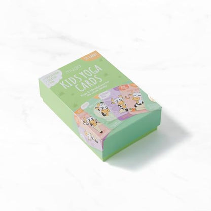 Myga Mindfulness Yoga Cards for Kids, 59 Interactive Yoga Pose Cards with Positive Affirmations, Breathing Exercises, Fun Facts and Activities