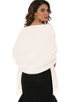 Sumolux Scarf for Women Pashmina Shawls Wraps for Evening Dresses Wedding Bridesmaid Gifts Winter Warm Soft Scarves - color: Creamy White