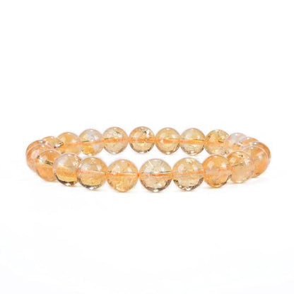 Cherry Tree Collection Tigers Eye Bracelets Plus Over 40 Other Stones – Gemstone Beads for Men & Women, Promotes Protection, Courage, Focus, Balance & Luck – Available in S, M, L with 8mm Round Beads - color: Citrine, size: Small