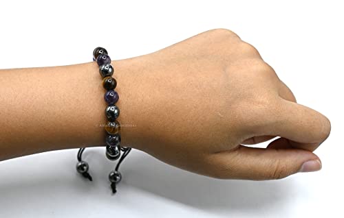 Amazing Gemstone Quit Smoking Cessation Quit Vaping Aid Bracelet - Hematite Tiger Eye Amethyst Bracelet Set for Men Women Healing Calming Anxiety Stress Relief Gifts Pulseras Para Hombres Mujer - color: Quit Smoking