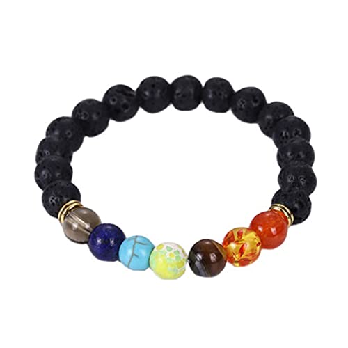 Healing Crystals Bracelet Handmade Natural Gemstones Beads Elastic Natural Stone Yoga Beads Bracelet Heart-Shaped, Modern Artisanal Beaded Unisex 7.6 inches Turquoise - color: Gold