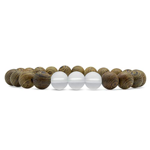 Natural Wood and Authentic Stone Bead Bracelets - Handmade Fashion Jewelry for Men and Women