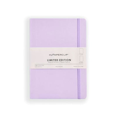 myPAPERCLIP Limited Edition A5 Plain Notebook | 192 Pages, 100 GSM, Soft Cover, A5 (5.83 × 8.27 in) | Flat Lay | Bookmark & Elastic Closure | Lilac - color: Lilac, style: Plain