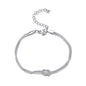 Bracelets for Women Matching Bracelets for Couples 14K Gold Plated Love Knot Bracelet Dainty Forever Infinity Bracelets Friendship Jewelry Gifts - color: Silver