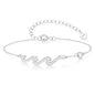 925 Sterling Silver Bracelets for Women - Wave Bracelet for Her Sister Mom Daughter Friend Dainty Stackable Adjustable Link Chain Bracelet Jewelry Birthday Gifts for Birthday Christmas Valentines