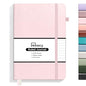 Annecy Lined Journal Notebook, Hardcover Leather Journal for Women & Men, 160 Numbered Pages, Medium 5.5" x 8.25", 100 GSM Thick Paper, Pink - color: Pink, style: Lined