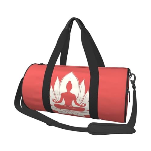 Buddha Meditation Flower Duffel Bag Gym Bag Travel Sports Tote Large Foldable Beach Swim Yoga3