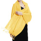 TZ Promise Women Pashmina Shawls and Wraps for Evening Dresses,Soft Large Long Scarf for Wedding,Bride Bridesmaid Gifts - color: Yellow