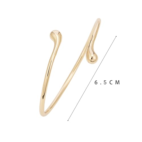 Sylph Gold Bracelets for Women, Chunky Bangle Bracelet Open Cuff/Teardrop Bangles Hypoallergenic Dainty Minimalist Jewelry for Everyday Wear - style: Gold Teardrop