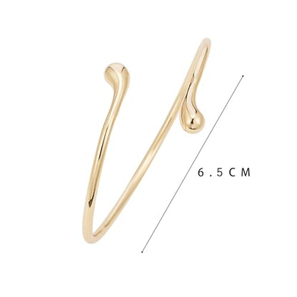 Sylph Gold Bracelets for Women, Chunky Bangle Bracelet Open Cuff/Teardrop Bangles Hypoallergenic Dainty Minimalist Jewelry for Everyday Wear - style: Gold Teardrop